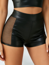 Fishnet‑Mesh Faux‑Leather Two‑Piece Set