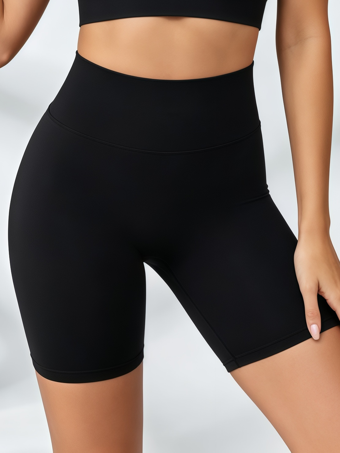 Two-Tone Square Neck Cami & High Waist Biker Short Active Set