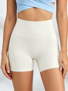Cross-Front Strappy Sports Bra & Cream High-Waisted Biker Short Set