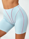 Pink Seam Contour Light Blue Two Piece Biker Set