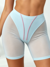 Mesh Panel Pink Piping Sheer Light Blue Active Set