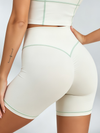 Cream Sleeveless Zip Vest & Biker Short Set