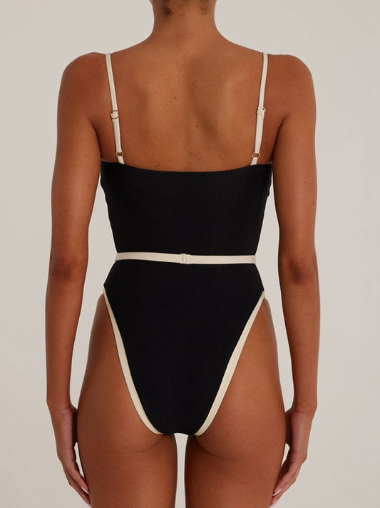 ZASUWA Female Sexy Contrast Color One Piece