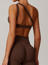 ZASUWA Female Solid Color Tailoring Hollow Out Backless Sports Bras
