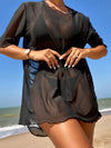 ZASUWA Female Sexy Sheer Mesh Hollow Out Without Bikini Set Swimwear Cover-up