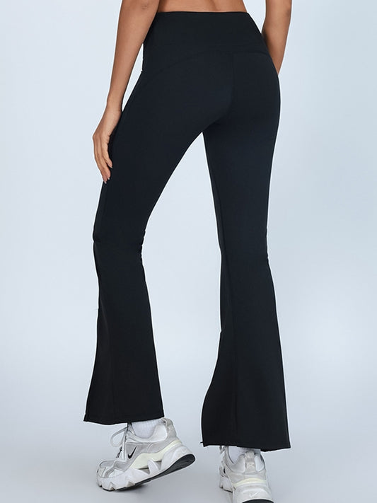 ZASUWA Female Button Split Flare Cargo Style Leggings