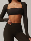 ZASUWA Female Square Collar Cropped Long Sleeves
