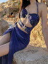 ZASUWA Female Unique Shiny Starfish Hollow Out 2-Pieces Swimwear