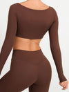 ZASUWA Female Solid Color With Chests Cropped Long Sleeves