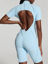 ZASUWA Female Sexy Backless Zipper Scrunch Bum Romper