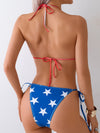 ZASUWA Female Sexy Flags Print Beach Bikini Set