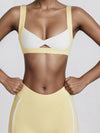ZASUWA Female Contrast Color Stripes Cutout Pocket Short Traksuit