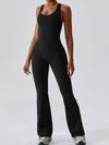 ZASUWA Female Hollow Out Backless Flare Jumpsuit