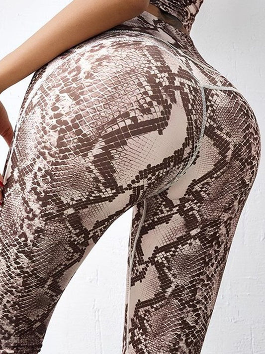 ZASUWA Female Snake Print High-rise Leggings