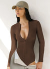 Zipper Long Sleeves Bodysuit
