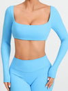 ZASUWA Female Solid Color With Chests Cropped Long Sleeves