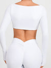 ZASUWA Female Solid Color With Chests Cropped Long Sleeves