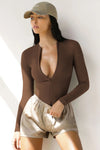Zipper Long Sleeves Bodysuit