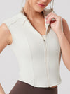 ZASUWA Female Fleece Stand Up Collar Zipper Tank