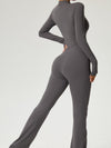 Zipper Flare Jumpsuit