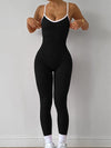 ZASUWA Female Contrast Color Cross Back Ribbed Romper