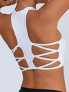 ZASUWA Female Sexy Mesh Cross Back Quick Dry Sports Bras