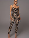 ZASUWA Female Leopard Print U Collar Jumpsuit