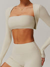 ZASUWA Female Square Collar Cropped Long Sleeves