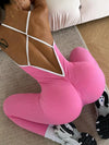 ZASUWA Female Contrast Color Cross Back Ribbed Jumpsuit