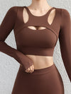 ZASUWA Female Solid Color Hollow Out Long Sleeves