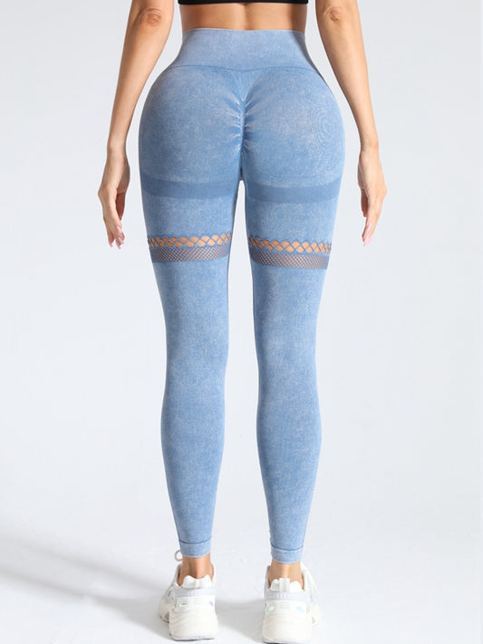 ZASUWA Female Fishnet Denim Scrunch Bum Hip-lift Leggings