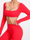 ZASUWA Female Solid Color With Chests Cropped Long Sleeves