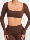 ZASUWA Female Solid Color With Chests Cropped Long Sleeves