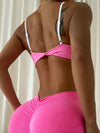 ZASUWA Female Contrast Color Stripes Twist Sports Bras