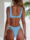 ZASUWA Female Sexy Natural Waist Solid Two-Piece Bikini Set