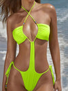 ZASUWA Female Sexy Cutout Halter Lace-up One Piece