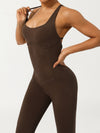 ZASUWA Female Cross Back Hollow Out Adjustable Strap Backless Corset Quick Dry Jumpsuit