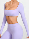 ZASUWA Female Solid Color With Chests Cropped Long Sleeves
