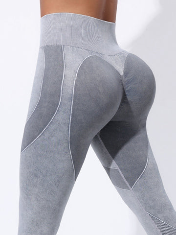 ZASUWA Female Denim Heart-shape Scrunch Bum Leggings