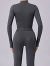 ZASUWA Female Push-Up Mesh Thumbhole Zipper Jumpsuit