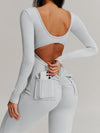 ZASUWA Female Sexy Cutout Pocket Booty Cargo Jumpsuit
