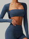 ZASUWA Female Square Collar Cropped Long Sleeves