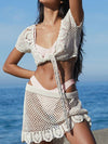 ZASUWA Female Sexy Fishnet 2-Pieces Without Bikini Set Cover Up