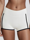 ZASUWA Female Contrast Color Stripes Cutout Pocket Short Traksuit