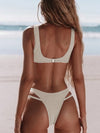 ZASUWA Female Sexy Natural Waist Solid Two-Piece Bikini Set