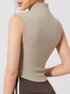 ZASUWA Female Fleece Stand Up Collar Zipper Tank