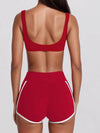 ZASUWA Female Contrast Color Stripes Cutout Pocket Short Traksuit