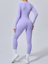 ZASUWA Female Zipper Thumbhole Hip-lift Jumpsuit