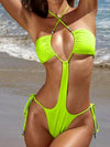 ZASUWA Female Sexy Cutout Halter Lace-up One Piece