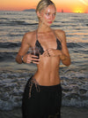 ZASUWA Female Sexy Leopard Print Lace 3-Pieces Bikini Set